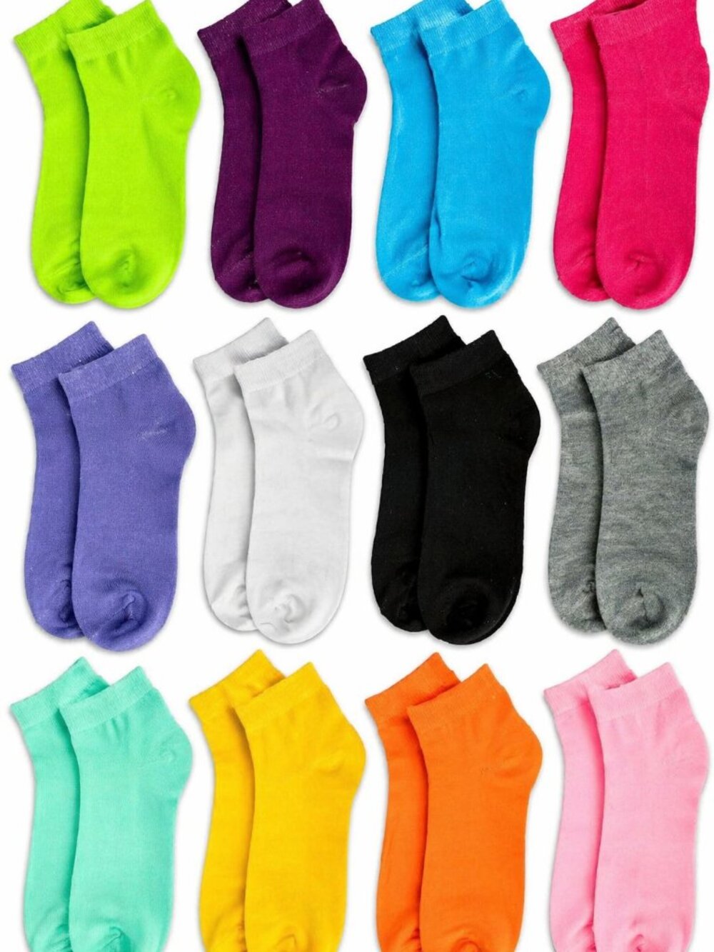12 Pairs Women’s Ankle Socks Colorful Low Cut Breathable Lightweight Athletic - Picture 2 of 5